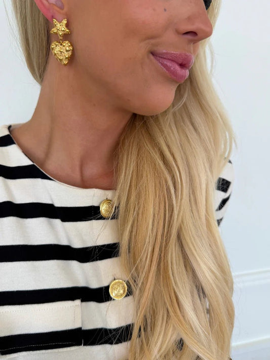 The Caroline Heart/Star Drop Earrings - Jewelry - Earrings - Chansutt Pearls