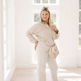 The High Rise Slim Wide Leg Beige Jeans - Bottoms - Pants - Saige Denim