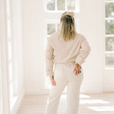 The High Rise Slim Wide Leg Beige Jeans - Bottoms - Pants - Saige Denim