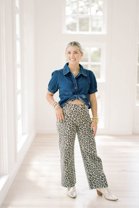 The Legend Bold Leopard Jeans - Bottoms - Pants - Vervet - Flying Monkey