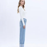 The Lou High Rise Medium Denim Jeans - Bottoms - Pants - Vervet - Flying Monkey