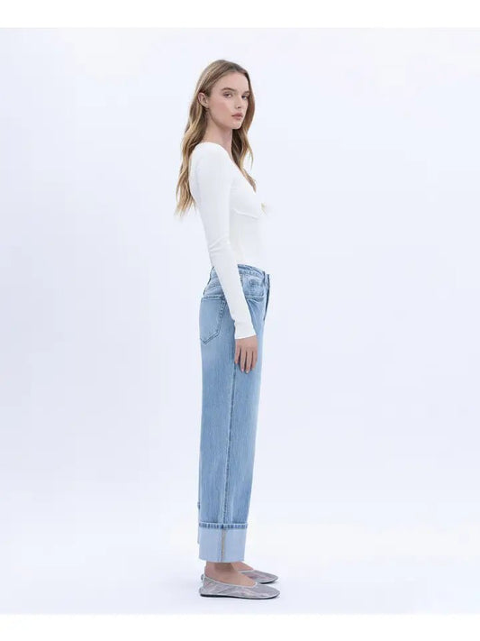 The Lou High Rise Medium Denim Jeans - Bottoms - Pants - Vervet - Flying Monkey