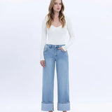 The Lou High Rise Medium Denim Jeans - Bottoms - Pants - Vervet - Flying Monkey
