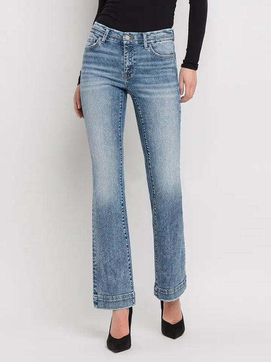 The Misty Mid Rise Boot Cut Jeans - Bottoms - Pants - Vervet - Flying Monkey