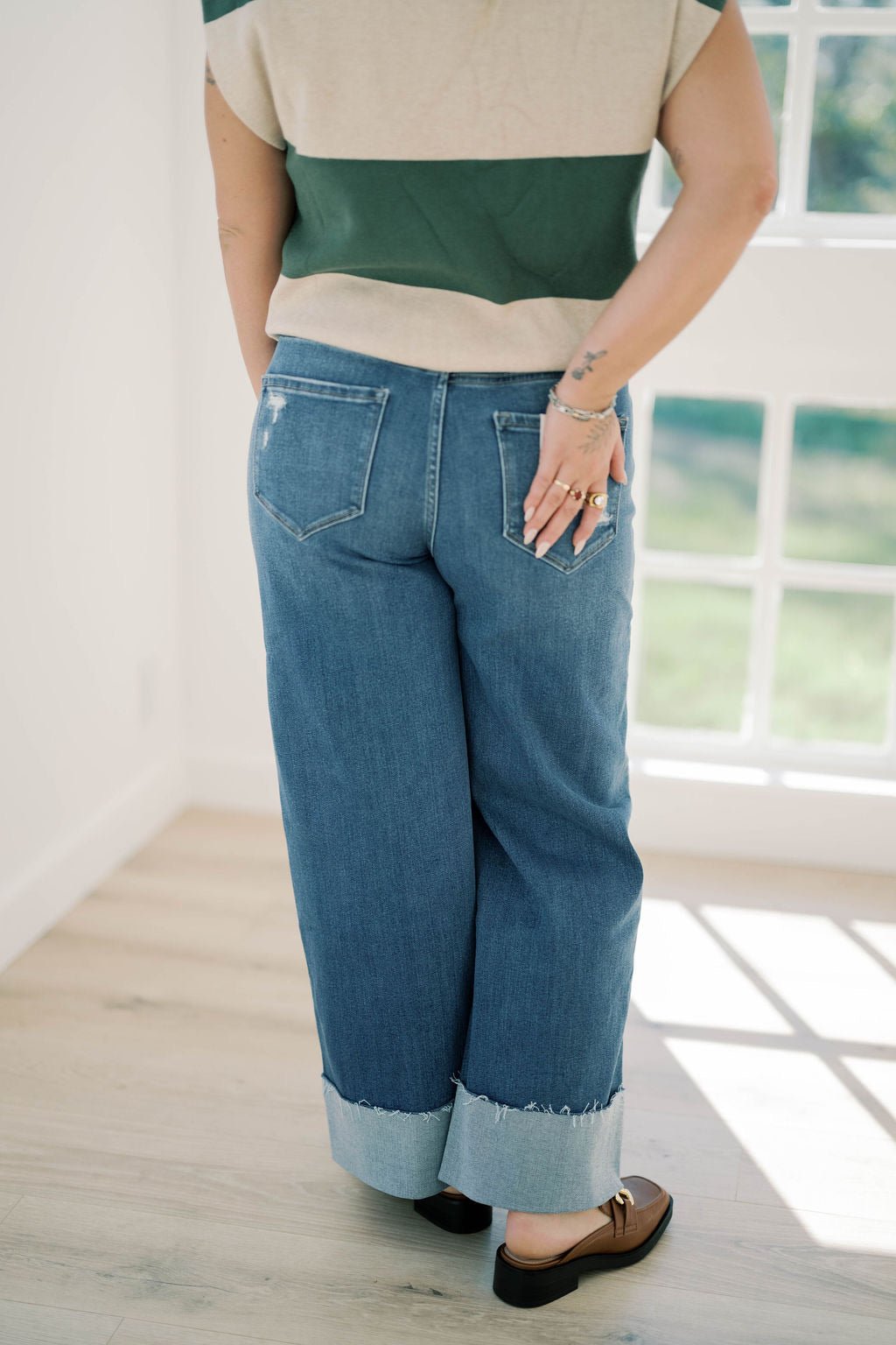 The Penny High Rise Cuff Jeans - Bottoms - Pants - Vervet - Flying Monkey