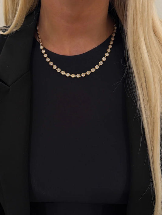 The Roxie Rhinestone Gold Necklace - Jewelry - Necklaces - Chansutt Pearls