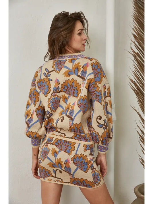 Timeless Era Fall Floral Knit Cardigan - Tops - Sweaters - Fate