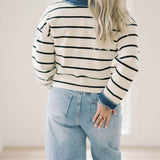 Timeless Stripes Sweater Denim Top - Tops - Sweaters - Able