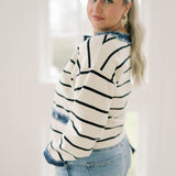 Timeless Stripes Sweater Denim Top - Tops - Sweaters - Able