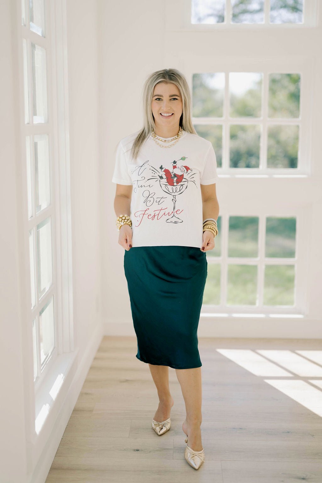 Tini Bit Festive Cropped Tee - Tops - Tees - Summer Tees