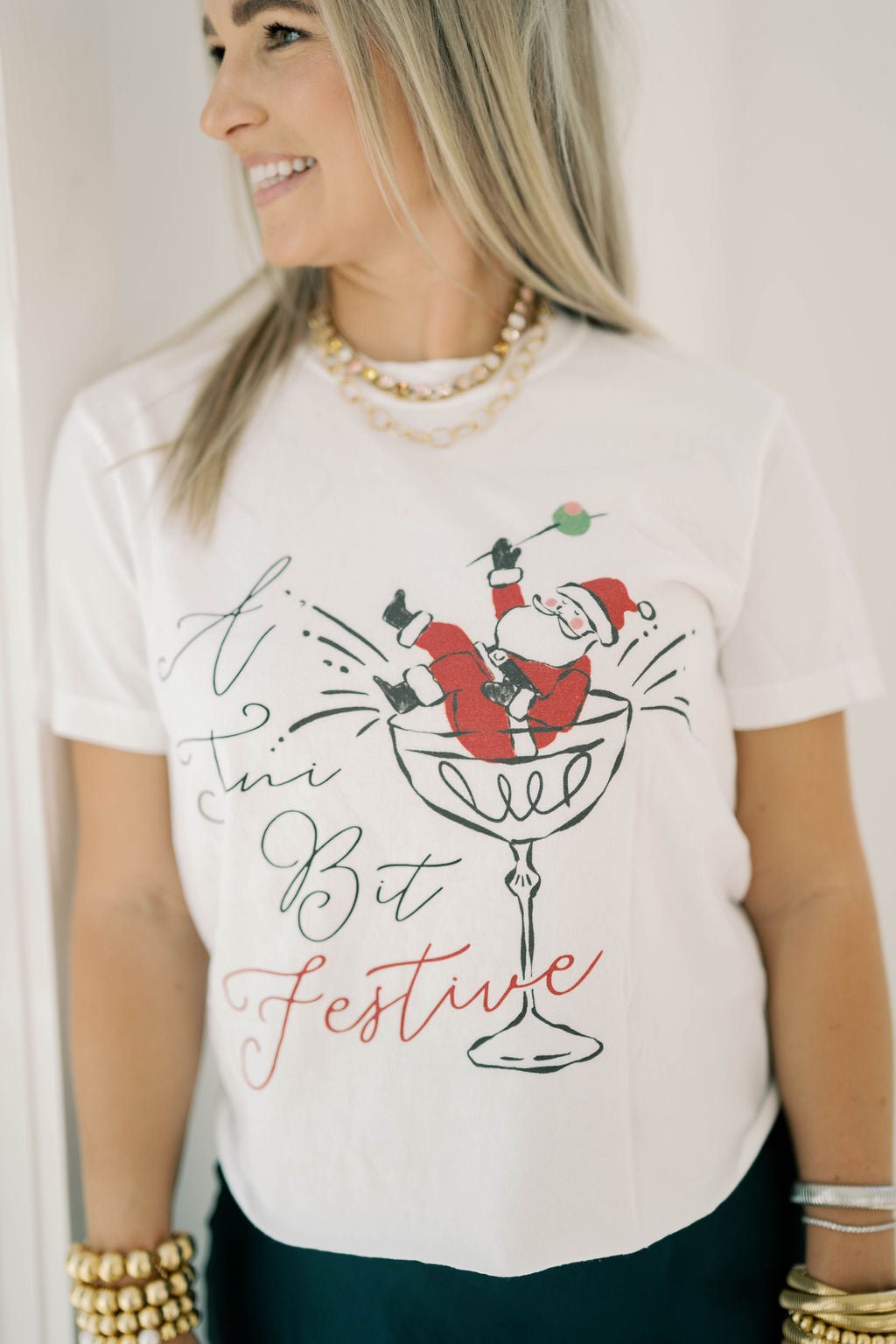 Tini Bit Festive Cropped Tee - Tops - Tees - Summer Tees