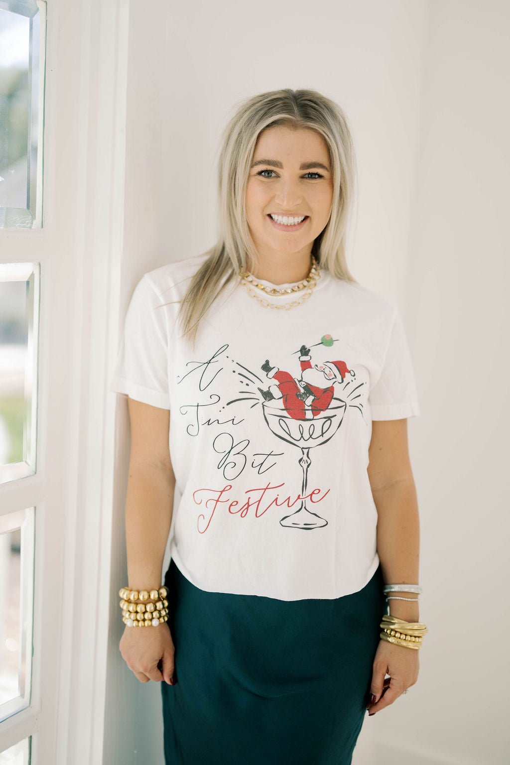 Tini Bit Festive Cropped Tee - Tops - Tees - Summer Tees