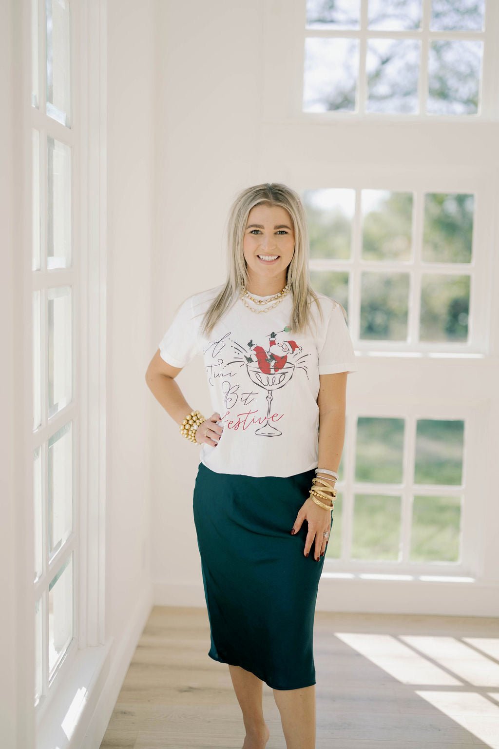 Tini Bit Festive Cropped Tee - Tops - Tees - Summer Tees