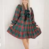 'Tis the Season Plaid Ruffle Dress - Dresses - Peach Love CA
