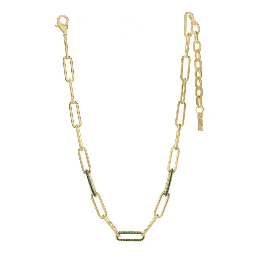 TOVA - 3 Links Emil Gold Emerald Necklace - Jewelry - Necklaces - Tova