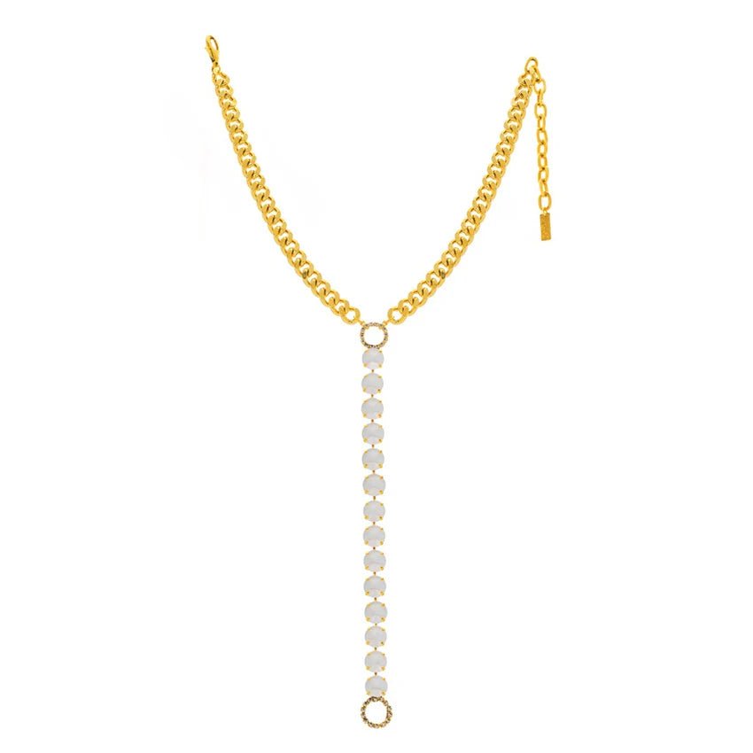 TOVA - Gold Cara Necklace in White Matte - Jewelry - Necklaces - Tova
