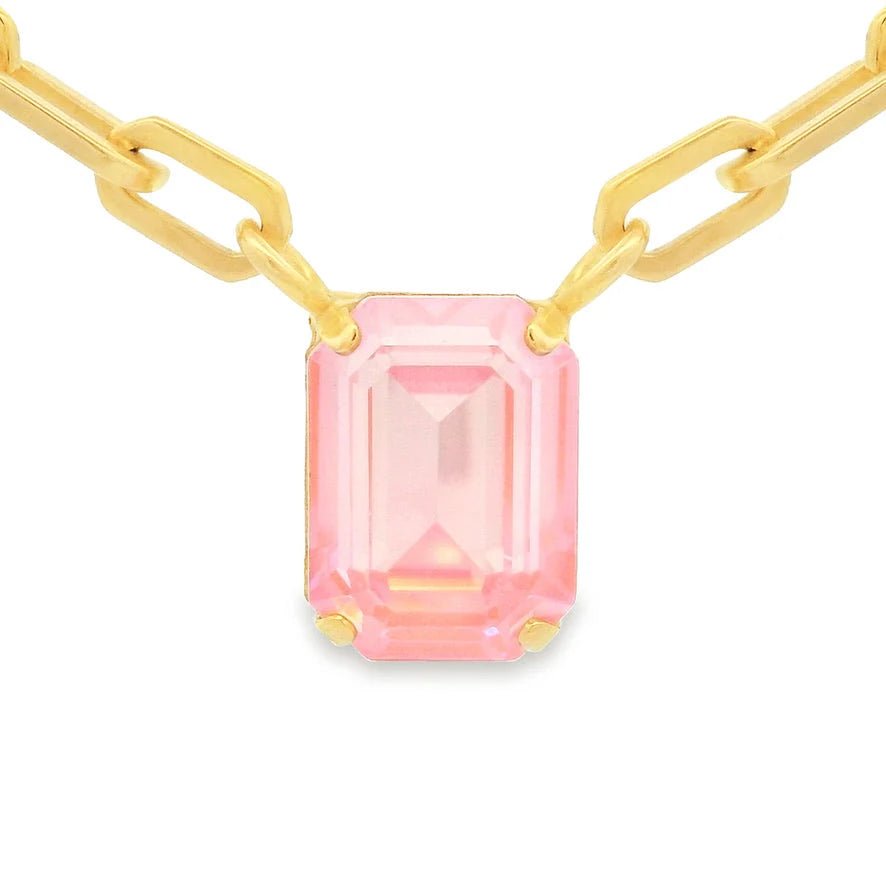 TOVA - Gold Dereka Necklace Fairy Dust in Ultra Petal Pink Moon - Jewelry - Necklaces - Tova