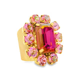 TOVA - Gold Edith Rectangle Ring in Lunapink - Jewelry - Rings - Tova