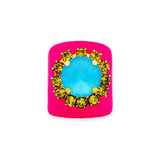 TOVA - Gold Jacci Enamel Electric Pink Ring - Jewelry - Rings - Tova