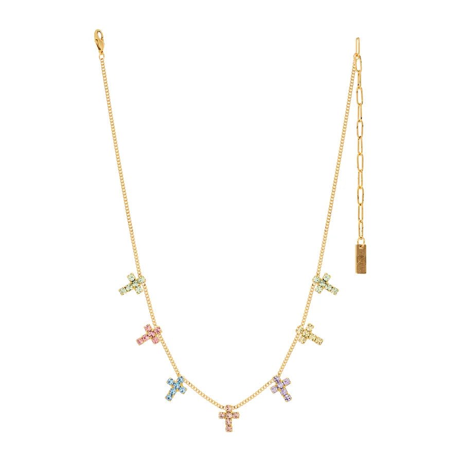 TOVA - Gold Multi Cross Necklace in Fairy Dust - Jewelry - Necklaces - Tova