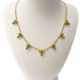 TOVA - Gold Multi Cross Necklace in Peridot - Jewelry - Necklaces - Tova