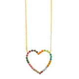 TOVA - Gold Multi Mini Open Heart Necklace - Jewelry - Necklaces - Tova