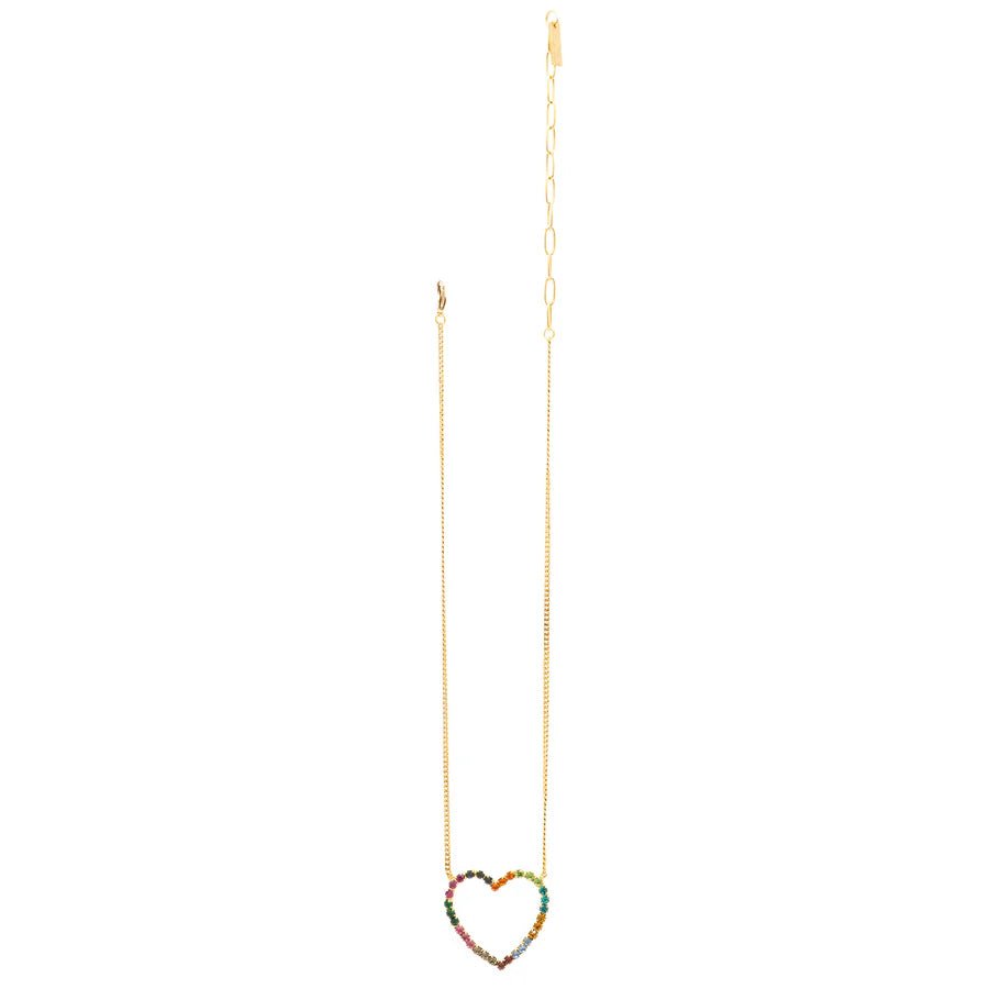 TOVA - Gold Multi Mini Open Heart Necklace - Jewelry - Necklaces - Tova