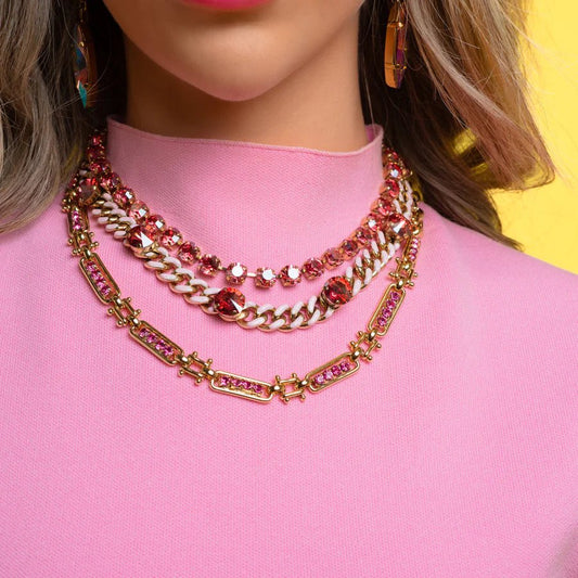 TOVA - Gold Oakland Necklace in Watermelon - Jewelry - Necklaces - Tova