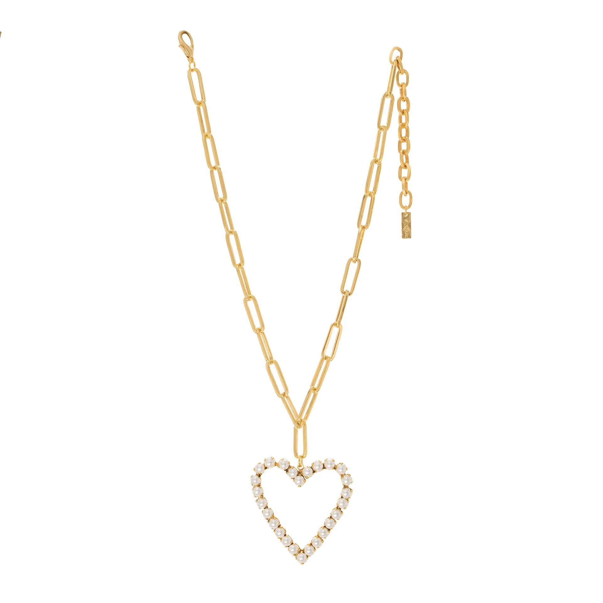 TOVA - Gold POP Heart Necklace in Pearls - Jewelry - Necklaces - Tova