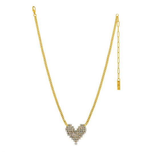 TOVA - Gold Rhinestone Candy Heart Necklace - Jewelry - Necklaces - Tova