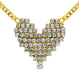 TOVA - Gold Rhinestone Candy Heart Necklace - Jewelry - Necklaces - Tova