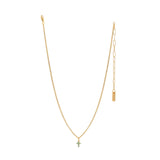 TOVA - Gold Single Mini Cross Necklace in Light Rose - Jewelry - Necklaces - Tova