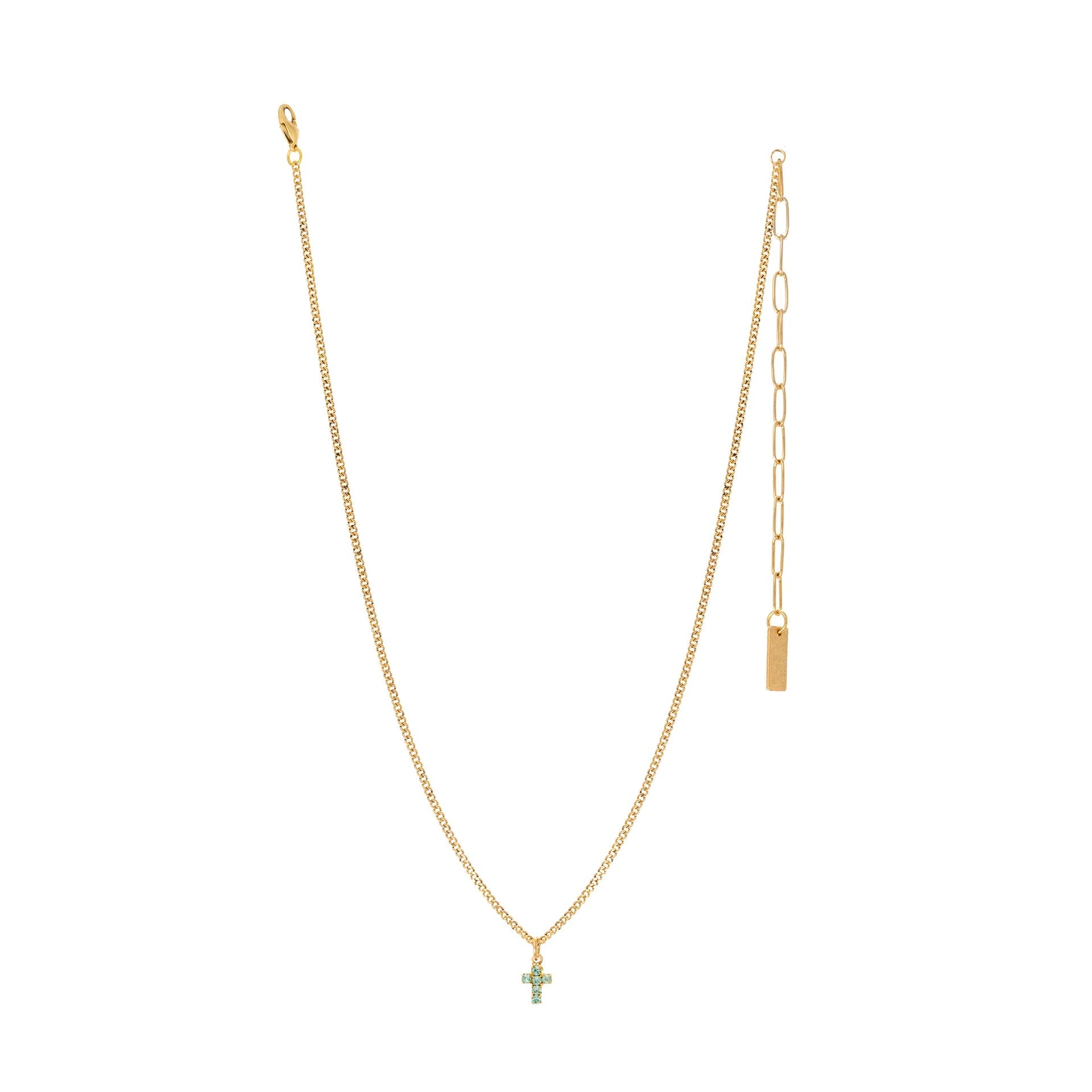 TOVA - Gold Single Mini Cross Necklace in Light Rose - Jewelry - Necklaces - Tova