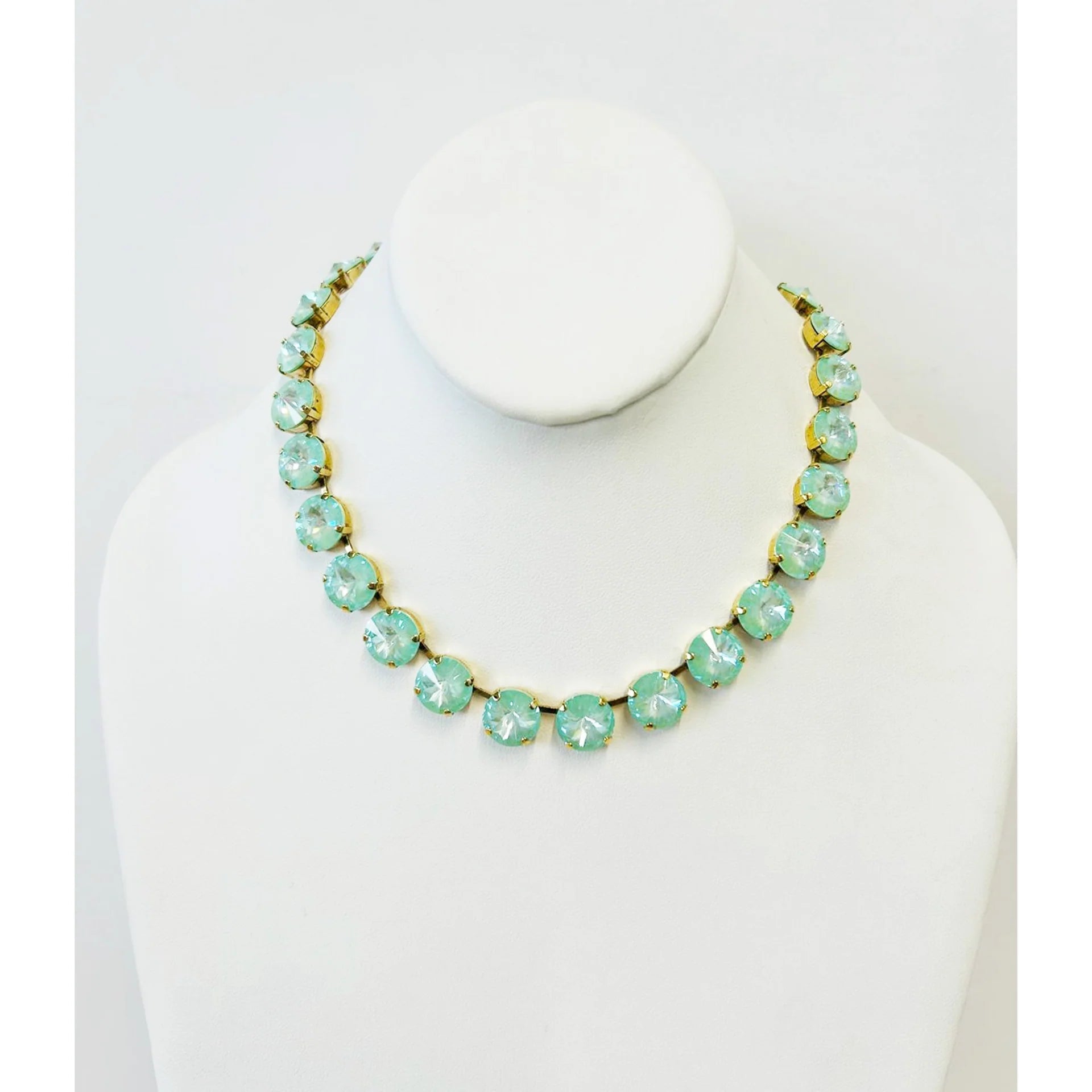 TOVA - Gold Sofia Necklace in Fairy Dust Ultra Mint - Jewelry - Necklaces - Tova