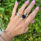 TOVA - Gold Sydney Blue Square Ring - Jewelry - Rings - Tova