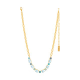 TOVA - Gold The Mini Poppy Necklace in Ultra Baby Blue - Jewelry - Necklaces - Tova