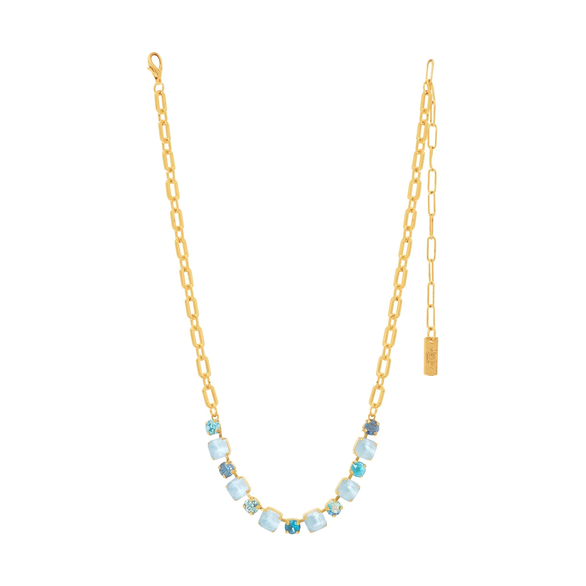 TOVA - Gold The Mini Poppy Necklace in Ultra Baby Blue - Jewelry - Necklaces - Tova
