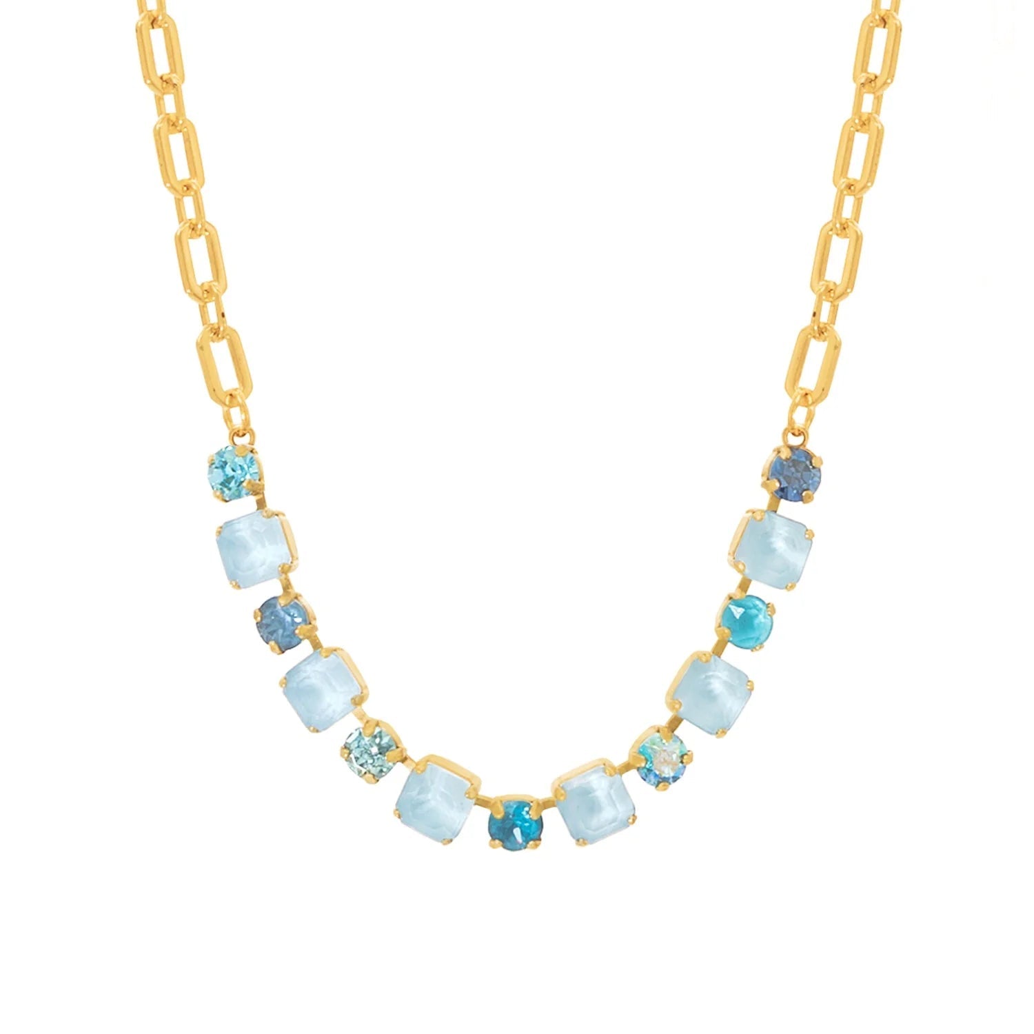 TOVA - Gold The Mini Poppy Necklace in Ultra Baby Blue - Jewelry - Necklaces - Tova