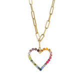 TOVA - Gold Watermelon Heart Necklace - Jewelry - Necklaces - Tova