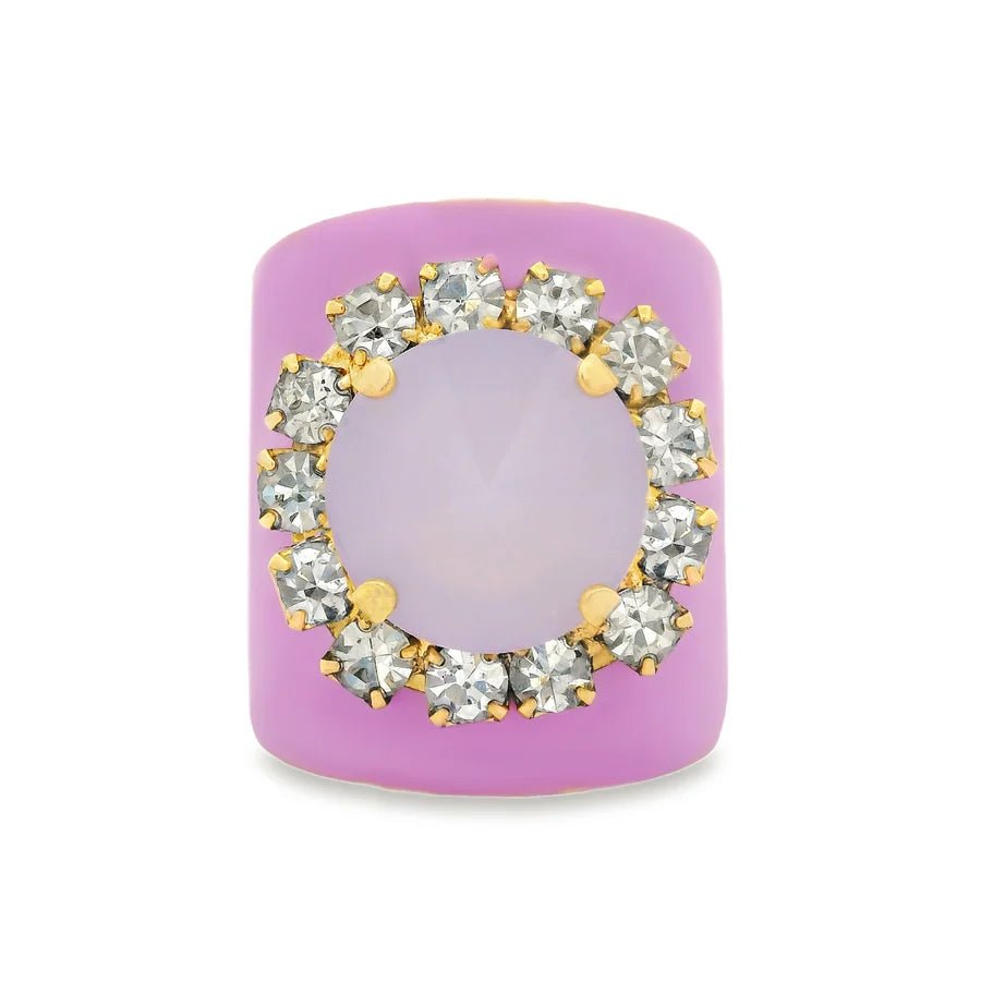 TOVA - Jacci Gold in Enamel Fairy Dust Lavendelle Ring - Jewelry - Rings - Tova