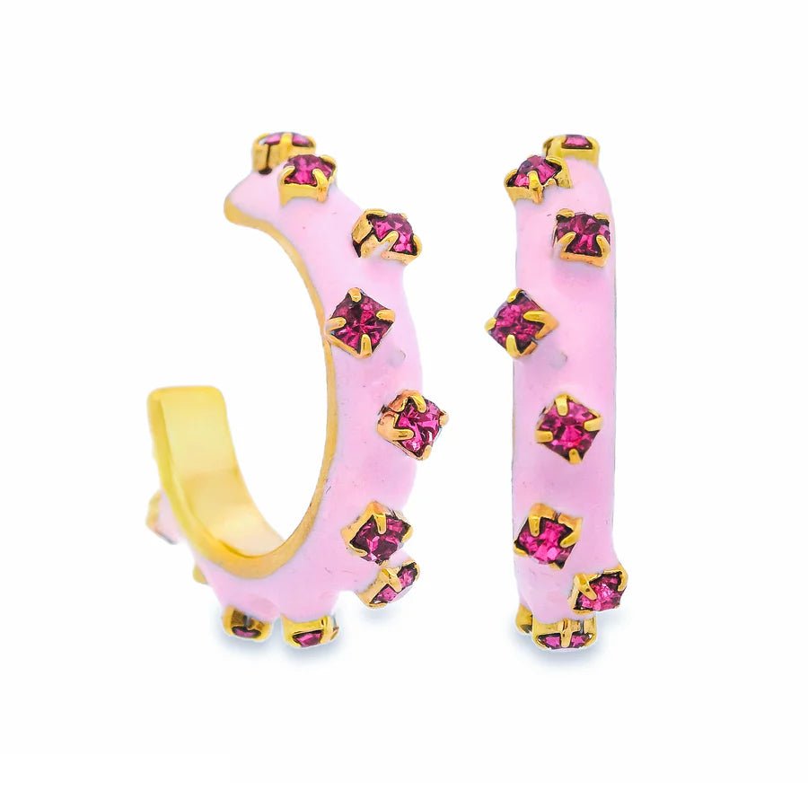 TOVA - Melina Pink Hoop Earrings - Jewelry - Earrings - Tova