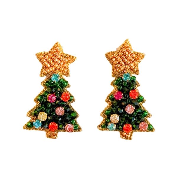 Twinkle Mini Christmas Green Tree Stud Earrings - Jewelry - Earrings - Gaby & Grace