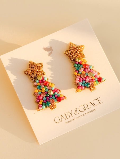Twinkle Mini Christmas Multi Tree Stud Earrings - Jewelry - Earrings - Gaby & Grace