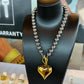 Two - Tone Bubble Heart Necklace - Jewelry - Necklaces - Chansutt Pearls
