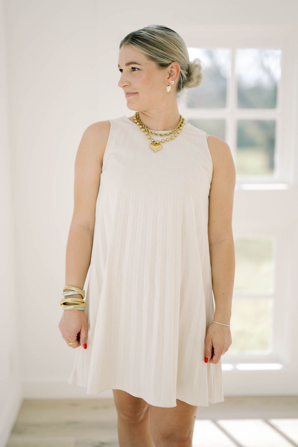 Vacay Chic Linen Pleated Dress - Dresses - Able