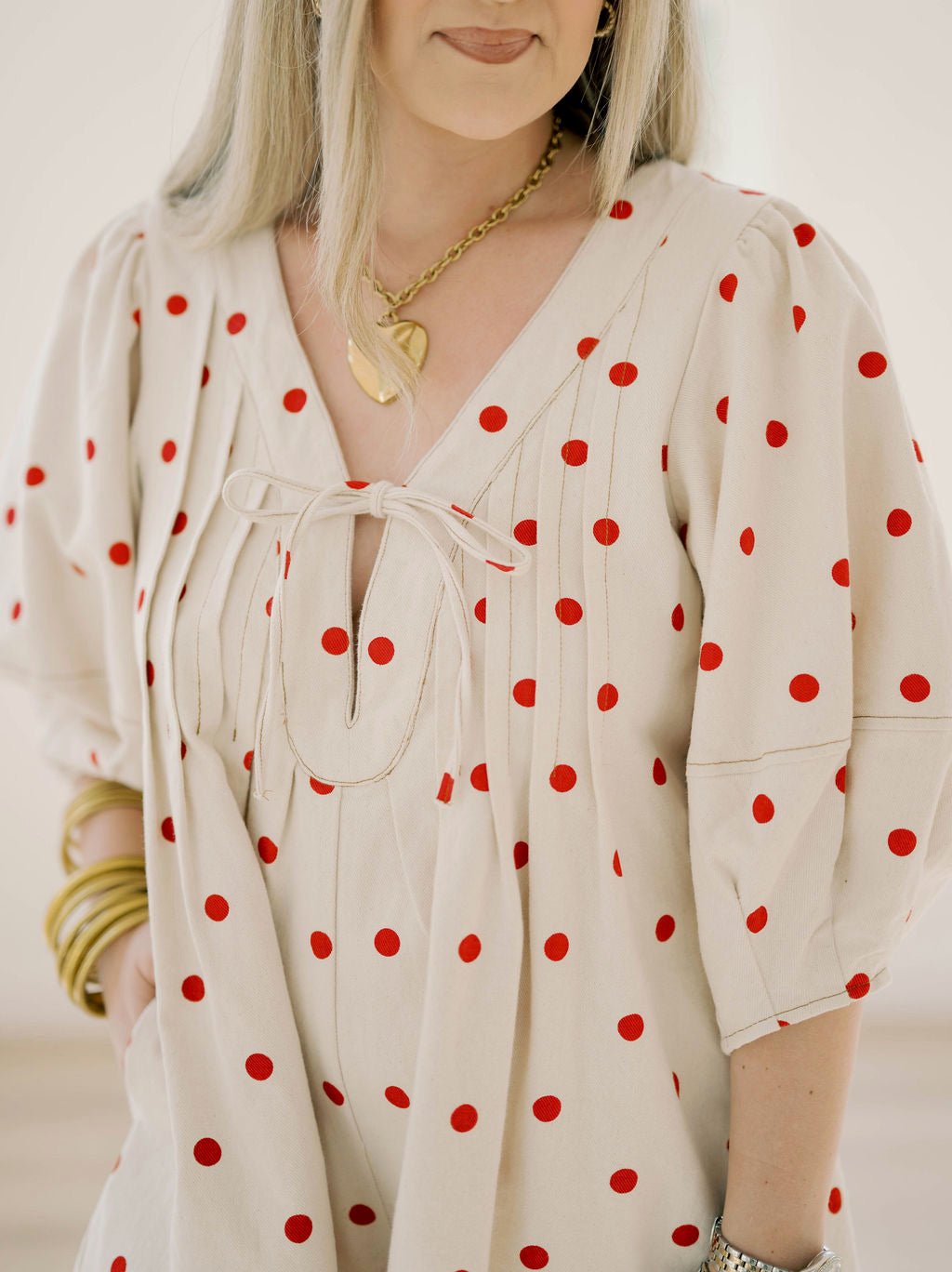 Vacay Escape Dot Romper - Rompers - Peach Love CA