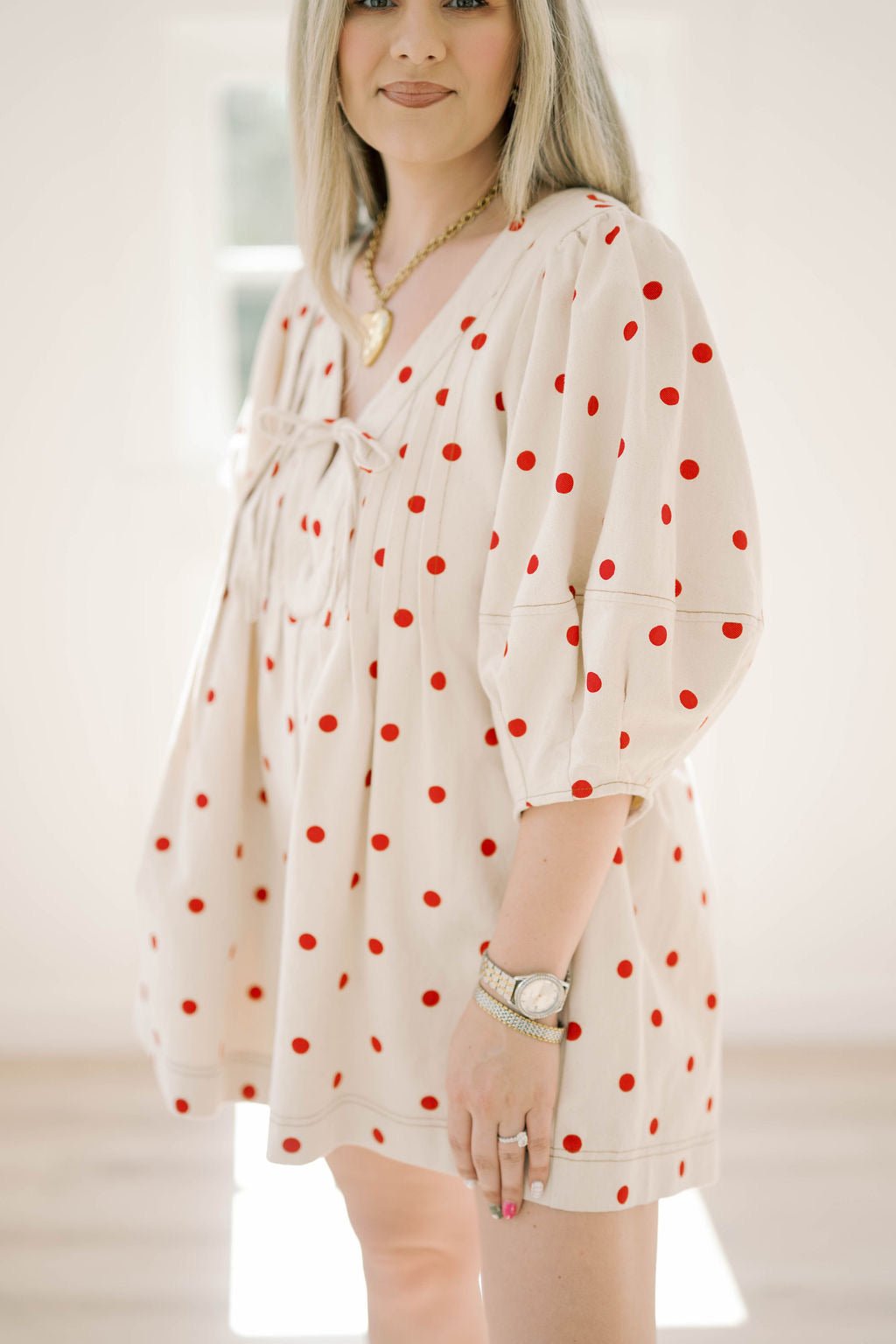 Vacay Escape Dot Romper - Rompers - Peach Love CA