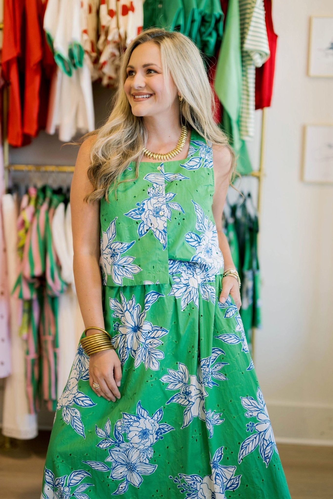 Vacay Vibes Only Eyelet Tank Top - Tops - Tanks - Entro