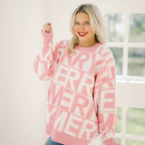Very MERRY Sweater - Tops - Sweaters - Peach Love CA