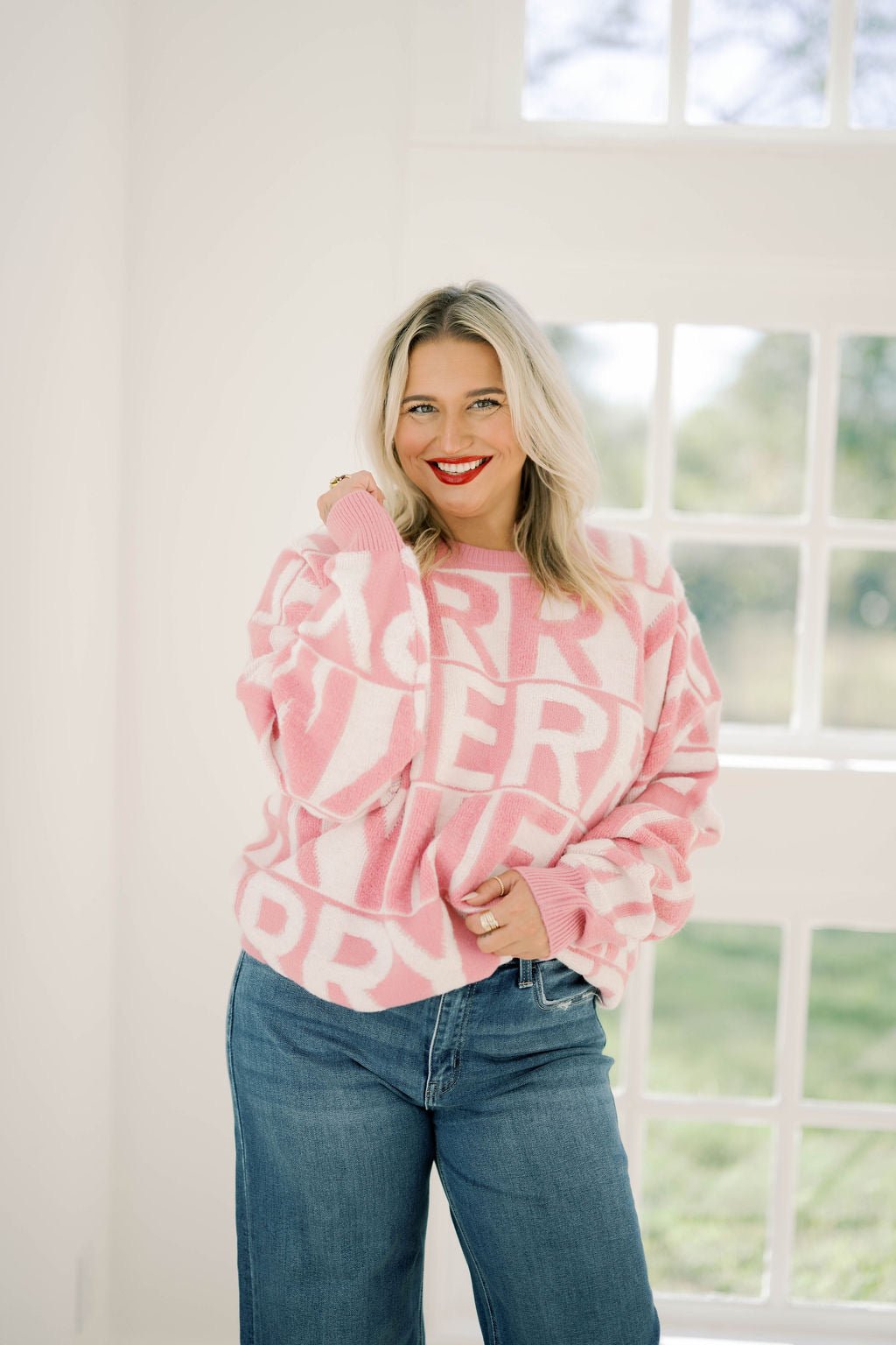 Very MERRY Sweater - Tops - Sweaters - Peach Love CA